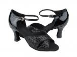 Chaussures de danse femmes paillettes noir & laque noir  van  